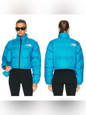 THE NORTH FACE Nuptse Short Jacket in Acoustic Blue